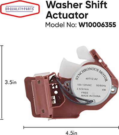 W10006355 Washer Shift Actuator Compatible with Whirlpool, Maytag, Kenmore  Washer Machine, Replaces WPW10006355, AP6014711, PS11747977