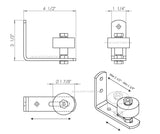 Black Bottom Guide Stay Roller Adjustable for Barn Door Hardware