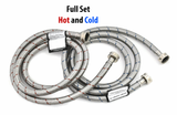 Set of Hot and Cold Stainless Steel Washing Machine Hoses Burst Proof, 6ft Long - Water Supply Lines for Washing Machines (6 Ft)