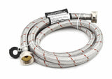 Set of Hot and Cold Stainless Steel Washing Machine Hoses Burst Proof, 6ft Long - Water Supply Lines for Washing Machines (6 Ft)