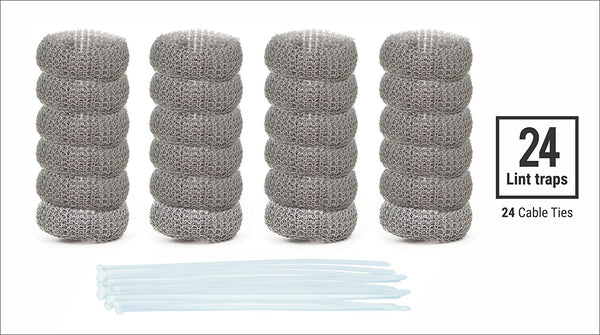 Pack of 12 Washing Machine Lint Traps Quaity Snares and Rust Proof Stainless Steel Mesh with Ties