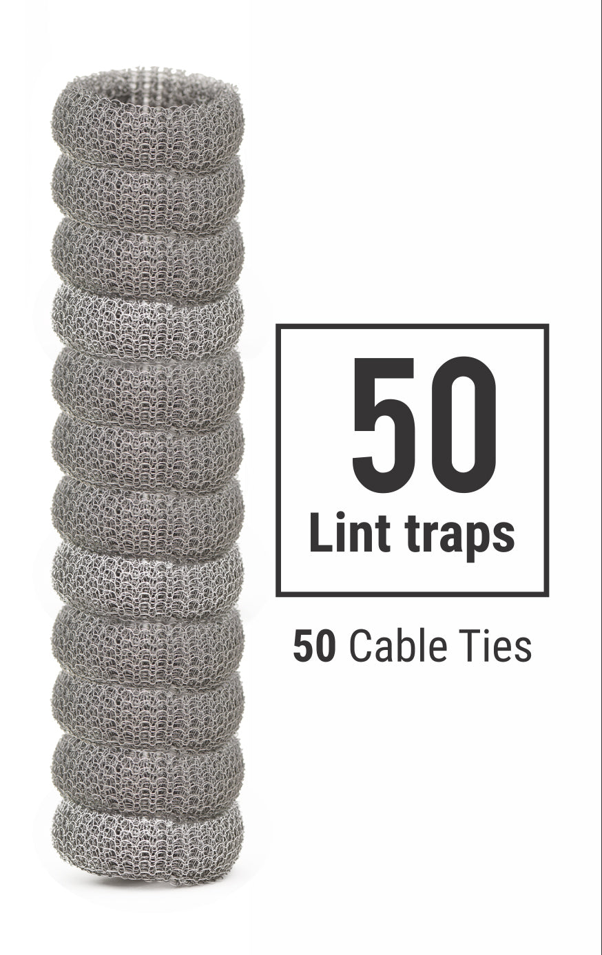 Pack of 50 Washing Machine Lint Traps Premium Snare and Rustproof Stainless  Steel Mesh with Clamps : Health & Household 