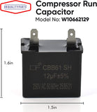 WPW10662129 Refrigerator and Freezer Compressor Run Capacitor W10662129 Compatible with Whirlpool Kenmore Maytag Replaces 945508 1100804 1114291