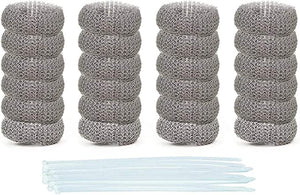 40 Pieces Lint Traps Washing Machine Stainless Steel Snare Laundry Mesh Washer Hose Filter with 40 Pieces Cable Ties Rust Proof