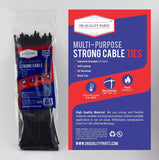 Multi-Purpose Strong Cable Ties (Pack of 100), 50 lbs, Black, Self Locking Zip Ties (12 inch)
