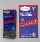 Multi-Purpose Strong Cable Ties (Pack of 100), 50 lbs, Black, Self Locking Zip TIes (8 inch)